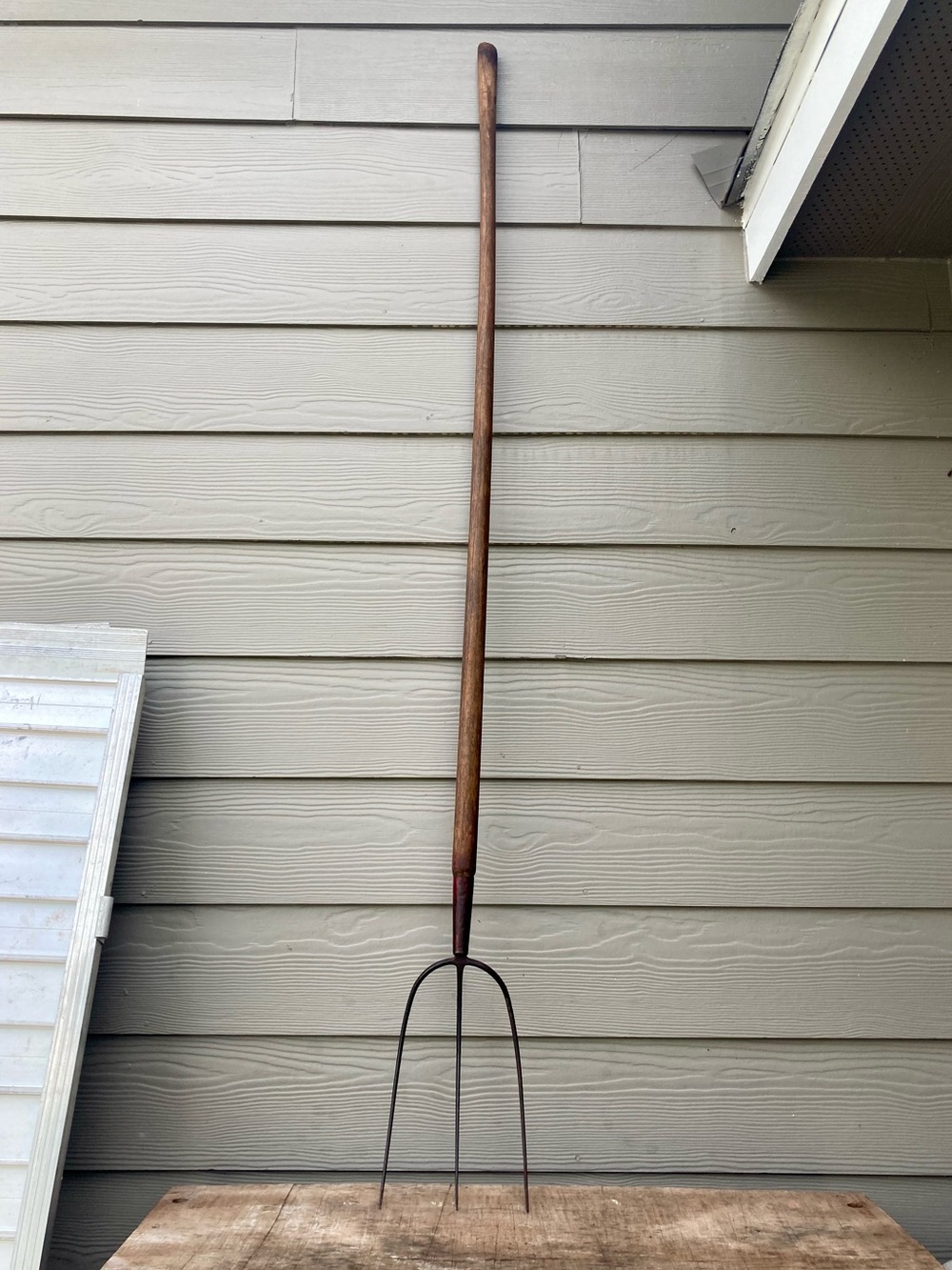 Primitive Style Pitchfork with Wooden Handle 3 Tines 68”